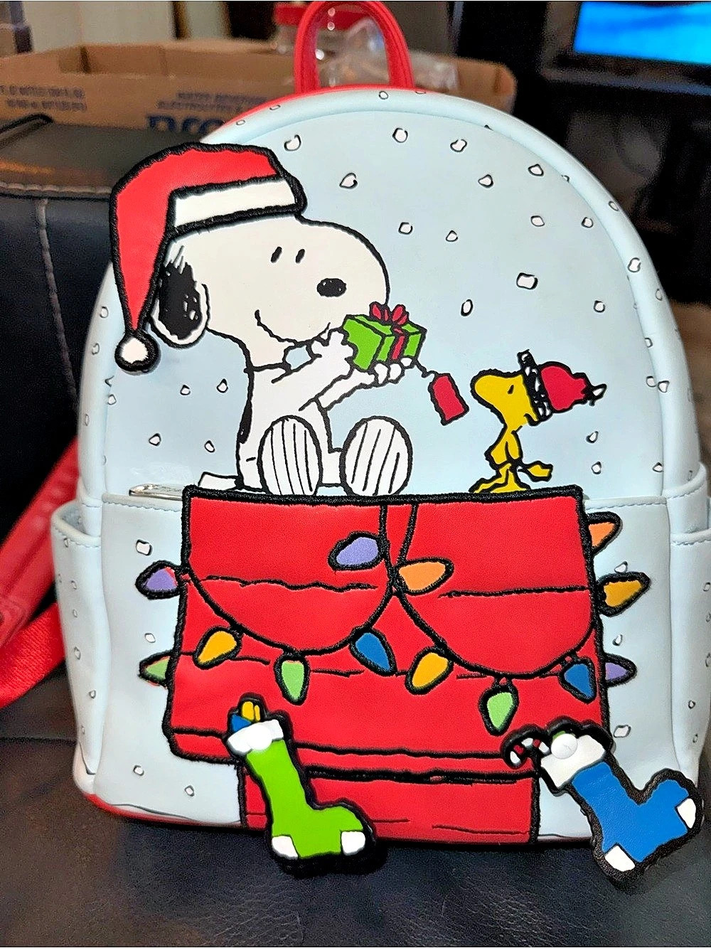 Loungefly Peanuts Gift Giving Snoopy and Woodstock Mini Backpack Woodstock Mini